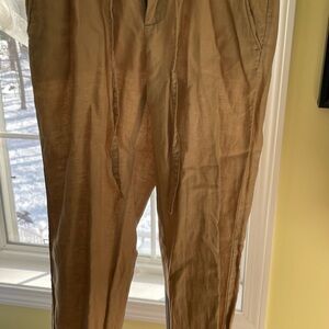 Women’s tan linen pants